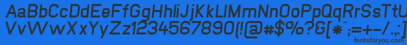 NewmediaFettKursiv Font – Black Fonts on Blue Background