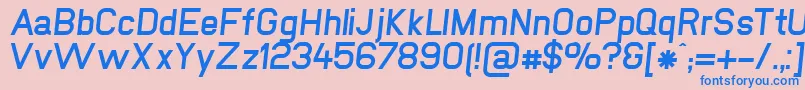 NewmediaFettKursiv Font – Blue Fonts on Pink Background