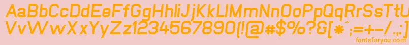 NewmediaFettKursiv Font – Orange Fonts on Pink Background