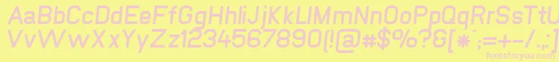 NewmediaFettKursiv Font – Pink Fonts on Yellow Background