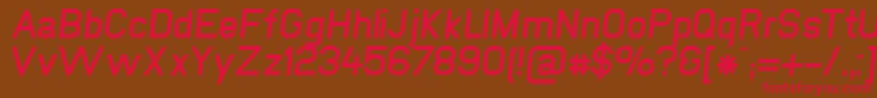 NewmediaFettKursiv Font – Red Fonts on Brown Background