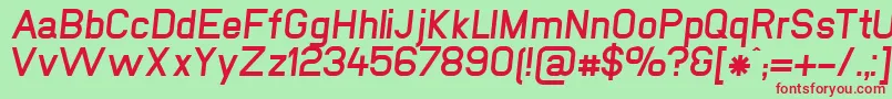 NewmediaFettKursiv Font – Red Fonts on Green Background