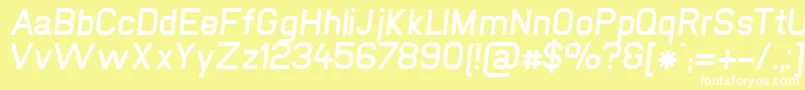 Шрифт NewmediaFettKursiv – белые шрифты на жёлтом фоне