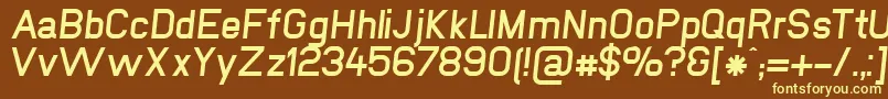 NewmediaFettKursiv Font – Yellow Fonts on Brown Background