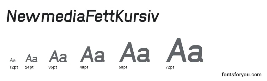 NewmediaFettKursiv-fontin koot