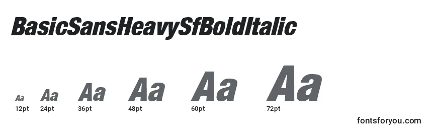 BasicSansHeavySfBoldItalic Font Sizes