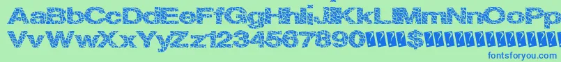 Supercracks Font – Blue Fonts on Green Background