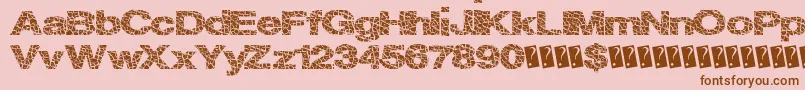 フォントSupercracks – ピンクの背景に茶色のフォント