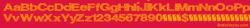 Supercracks Font – Orange Fonts on Red Background