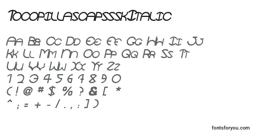 TocopillascapssskItalicフォント–アルファベット、数字、特殊文字