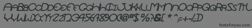 フォントTocopillascapssskItalic – 黒い文字の灰色の背景