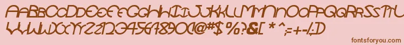 TocopillascapssskItalic Font – Brown Fonts on Pink Background