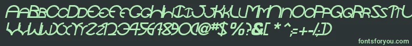 TocopillascapssskItalic Font – Green Fonts on Black Background