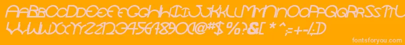 TocopillascapssskItalic Font – Pink Fonts on Orange Background