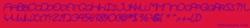 TocopillascapssskItalic Font – Purple Fonts on Red Background