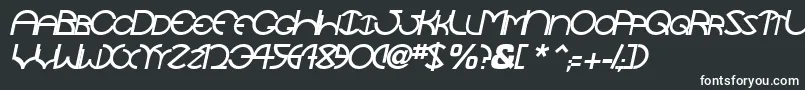 フォントTocopillascapssskItalic – 黒い背景に白い文字