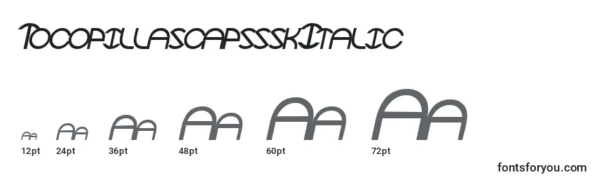 Размеры шрифта TocopillascapssskItalic