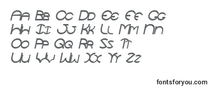Überblick über die Schriftart TocopillascapssskItalic