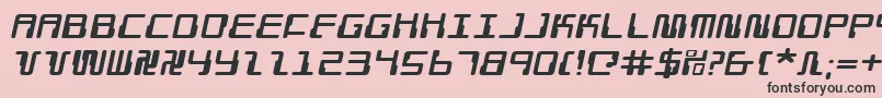 フォントDroidLoverExpandedItalic – ピンクの背景に黒い文字