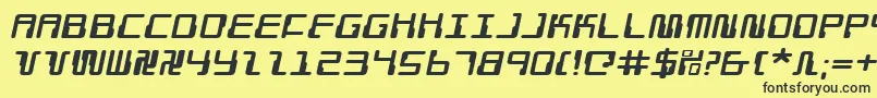 DroidLoverExpandedItalic Font – Black Fonts on Yellow Background