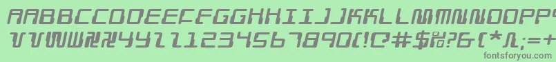 フォントDroidLoverExpandedItalic – 緑の背景に灰色の文字