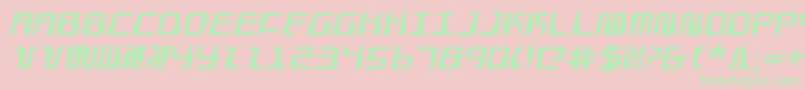 DroidLoverExpandedItalic Font – Green Fonts on Pink Background