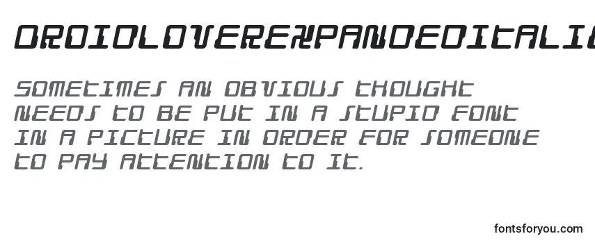 DroidLoverExpandedItalic-fontti
