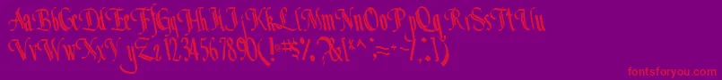 BottomRegular Font – Red Fonts on Purple Background