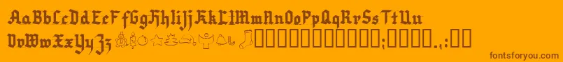 Verychristmess Font – Brown Fonts on Orange Background