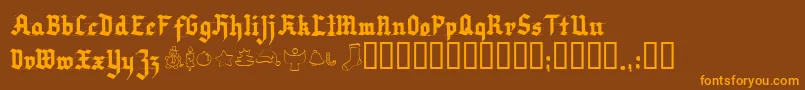 Verychristmess Font – Orange Fonts on Brown Background