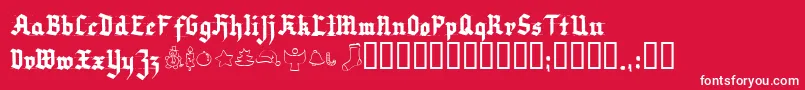 フォントVerychristmess – 赤い背景に白い文字