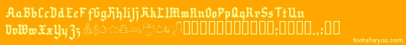 Verychristmess Font – Yellow Fonts on Orange Background