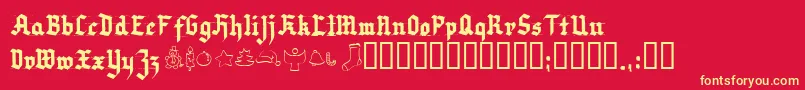 Verychristmess Font – Yellow Fonts on Red Background