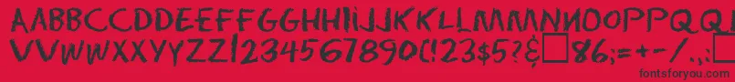 Eraserregular Font – Black Fonts on Red Background