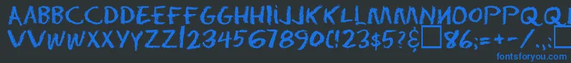 Eraserregular Font – Blue Fonts on Black Background