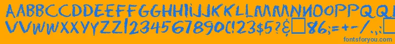 Eraserregular Font – Blue Fonts on Orange Background