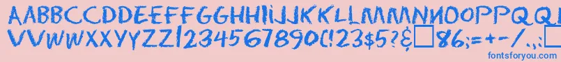 Eraserregular Font – Blue Fonts on Pink Background