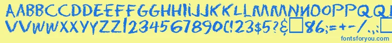 Eraserregular Font – Blue Fonts on Yellow Background