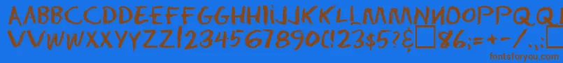 Eraserregular Font – Brown Fonts on Blue Background