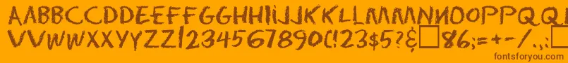 Eraserregular Font – Brown Fonts on Orange Background