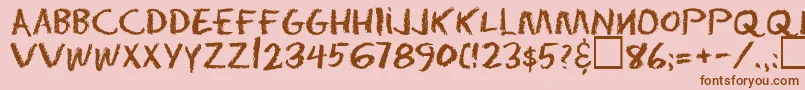 Eraserregular Font – Brown Fonts on Pink Background