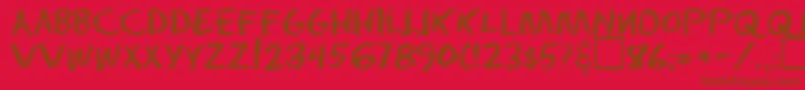 Eraserregular Font – Brown Fonts on Red Background