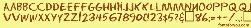 Eraserregular Font – Brown Fonts on Yellow Background