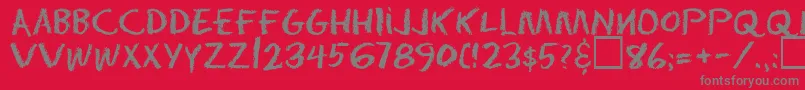Eraserregular Font – Gray Fonts on Red Background