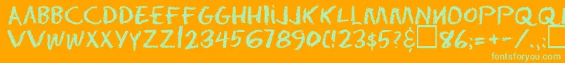 Eraserregular Font – Green Fonts on Orange Background