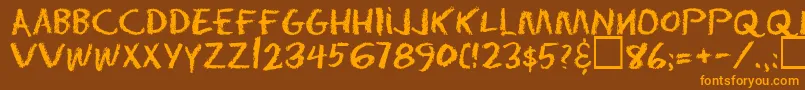 Eraserregular Font – Orange Fonts on Brown Background