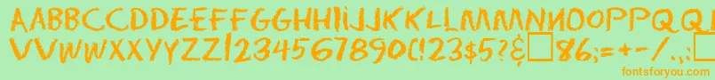 Eraserregular Font – Orange Fonts on Green Background
