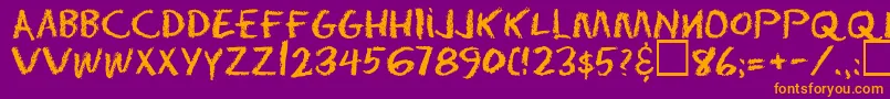 Eraserregular Font – Orange Fonts on Purple Background