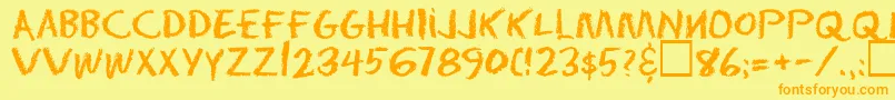 Eraserregular Font – Orange Fonts on Yellow Background