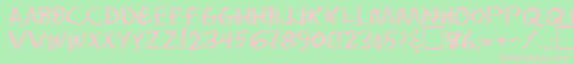 Eraserregular Font – Pink Fonts on Green Background